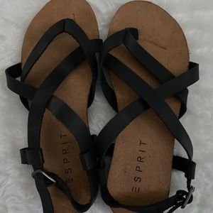 New Esprit Women’s  Black Strappy  Sandals Size 8